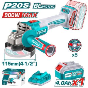 Meuleuse d'angle sans fil 1batterie