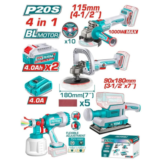 TOTAL COMBO 4PCS 20V TOSLI250696