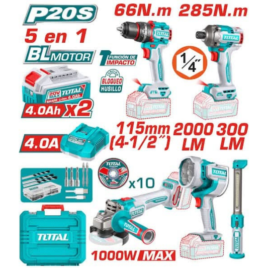 TOTAL COMBO 5PCS 20V TOSLI250692