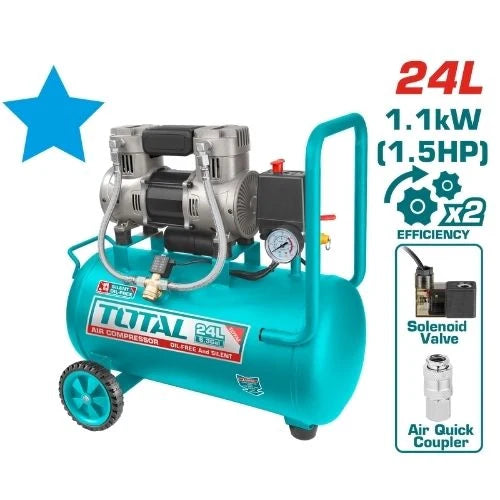 Compresseur d’air 24L silencieux - totaltools