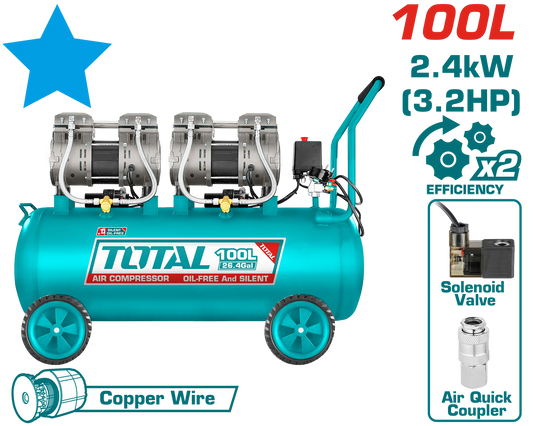 Compresseur d'air silencieux 100L