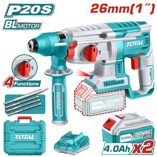 Marteau perforateur 20V 2batteries 4Ah